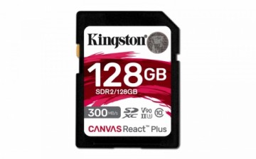 Kingston Memory card SD 128GB Canvas React Plus 300/260 UHS-II U3