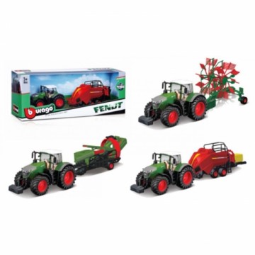 BBURAGO 10cm farm tractor with accessories, assort., 18-31850