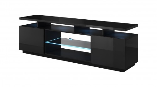 Cama Meble RTV cabinet EVA 180x40x52 black glossy image 1