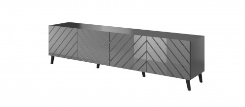 Cama Meble RTV cabinet ABETO 200x42x52 graphite/gloss image 1