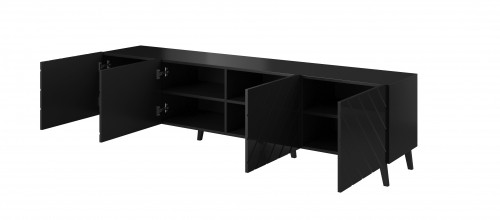 Cama Meble RTV cabinet ABETO 200x42x52 black glossy image 2