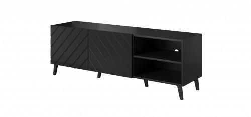 Cama Meble RTV cabinet ABETO 150x42x52 black glossy image 3