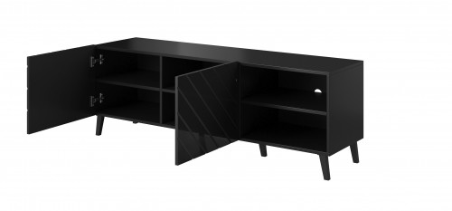 Cama Meble RTV cabinet ABETO 150x42x52 black glossy image 4