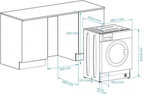 Beko HITV8736B0HT Iebūvējamā veļas mašīna ar žāvētāju image 2