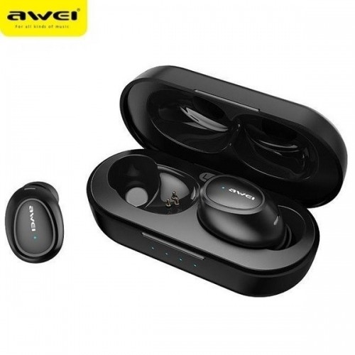 Awei Bluetooth headphones 5.0 T16 TWS + dock station black image 1