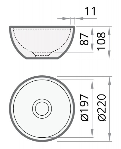 PAA DO MATTE WHITE IDOS/00 SilkStone maza izmēra, uz virsmas liekama izlietne image 5