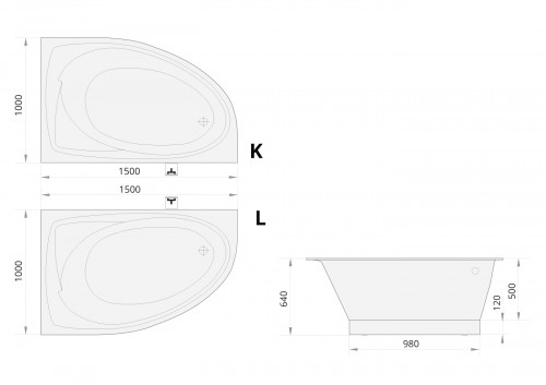 PAA TRE Glossy White VATRE/K/00 akmens masas vanna (kreisā) image 4