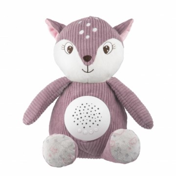 CANPOL BABIES 3in1 plush fawn with music box and projector, 0m +, pink, 77/206_pin
