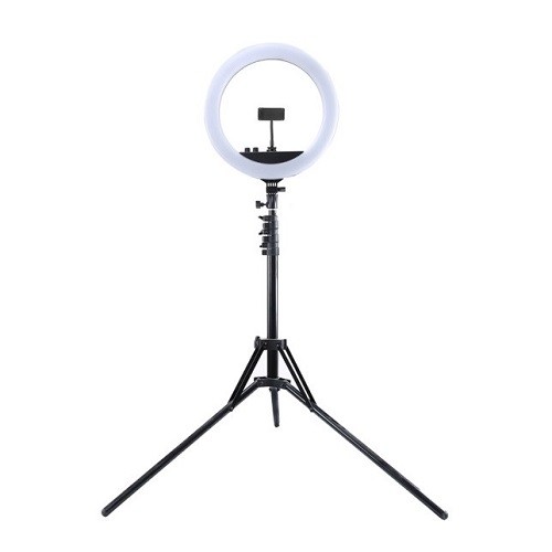 Puluz LED Ring Lamp 34.5cm with Tripod Stand up to 1.85m, Mirror, Phone Clamp, USB image 1