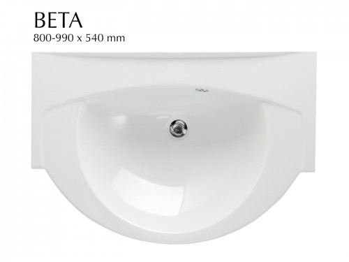 PAA BETA IB1000/00 Stone mass sink 800 - 1000 mm Glossy White image 2