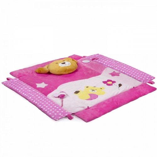 Zoogi Развивающий коврик с бортиками Мишка, розовый image 3