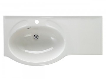 PAA DELTA 900 mm IDE900/K/00 Glossy White Stone mass sink (sink on left side)