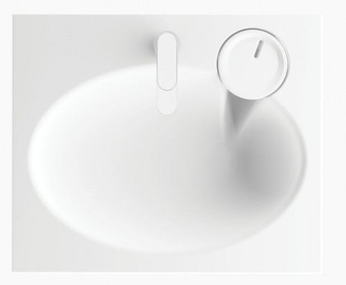PAA CLARO MINI KICLAMISIF/00 Glossy White Раковина из литого камня над стиральной машиной с сифоном и кронштейнами image 3