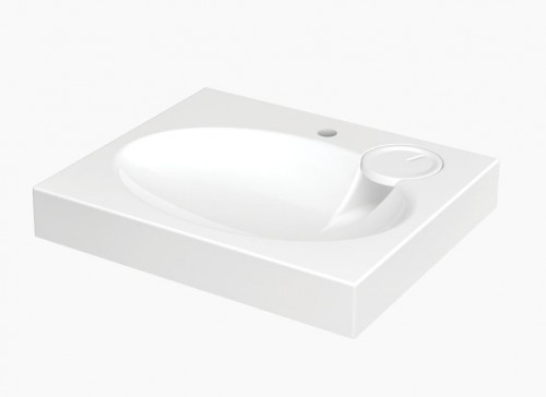 PAA CLARO MINI KICLAMISIF/00 Glossy White Раковина из литого камня над стиральной машиной с сифоном и кронштейнами image 4