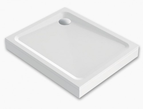 PAA LARGO NEW 90X110 KDPLARG90X110/00 cast stone shower tray with panel and adjustable feets - white image 1