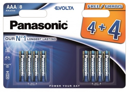 Panasonic Batteries Panasonic Evolta baterija LR03EGE/8B (4+4 gb.) image 1