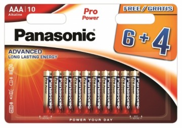 Panasonic Batteries Panasonic Pro Power baterija LR03PPG/10B (6+4 gb.)