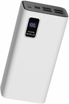 Platinet аккумуляторный банк 30000mAh PD QC LED, белый