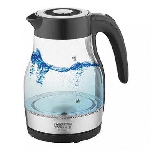 Camry Kettle CR 1300 Electric, 2200 W, 1.7 L, Stainless steel, 360° rotational base, Black image 1