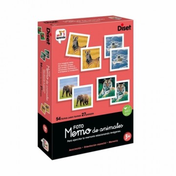 Izglītojošā Spēle Diset Memo Photo Animales 54 Daudzums
