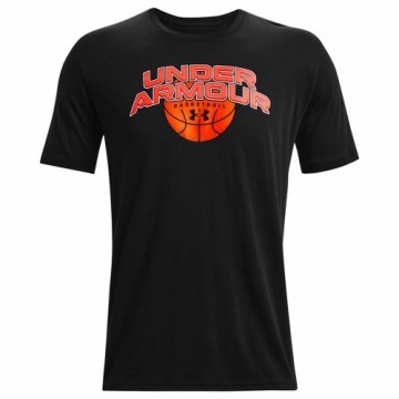 Īsroku Sporta T-krekls Under Armour Basketball Branded Wordmark Melns