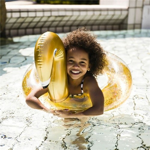 Inflatable Pool Float Swim Essentials Swan Glitter image 3