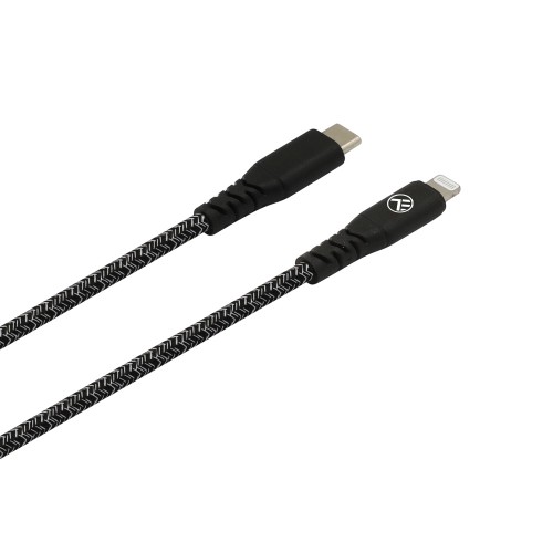 Tellur Green Data cable Type-C to Lightning 3A PD60W 1m nylon black image 1