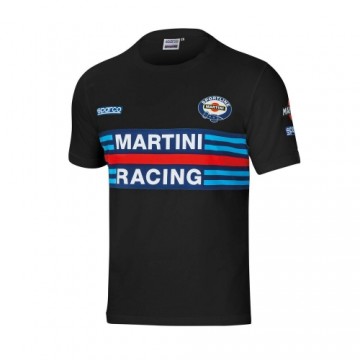 Футболка с коротким рукавом мужская Sparco Martini Racing Чёрный (Размер XL)