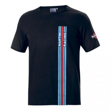 Vīriešu Krekls ar Īsām Piedurknēm Sparco Martini Racing Melns (XL Izmērs)