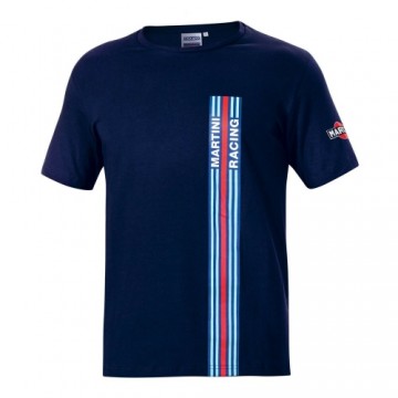 Vīriešu Krekls ar Īsām Piedurknēm Sparco Martini Racing Tumši Zils (S Izmērs)