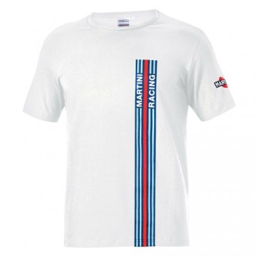 Vīriešu Krekls ar Īsām Piedurknēm Sparco Martini Racing Balts (XL Izmērs)