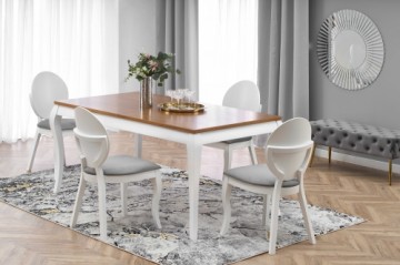 Halmar WINDSOR extension table, color: dark oak/white