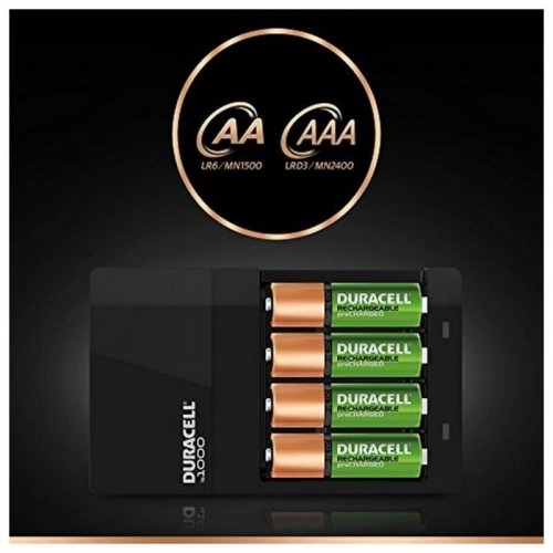 Lādētājs + uzlādējamas baterijas DURACELL CEF14 2 x AA + 2 x AAA HR06/HR03 1300 mAh image 2