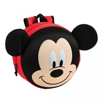 3D Bērnu soma Mickey Mouse Clubhouse Sarkans Melns (10 L) (31 x 31 x 10 cm)