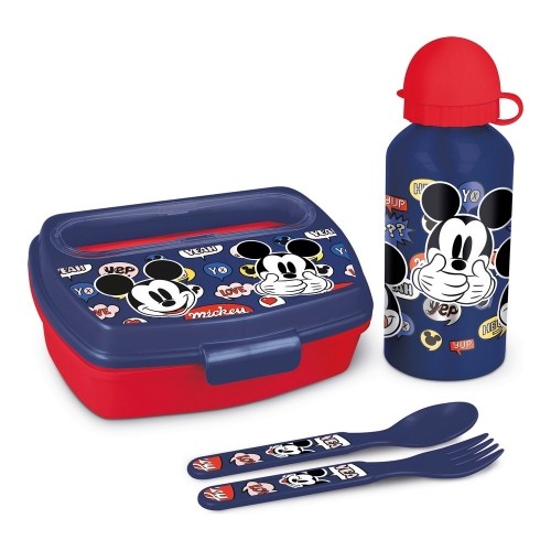 Детский набор посуды Mickey Mouse Happy Smiles Красный Синий (21 x 18 x 7 cm) (4 Предметы) image 2