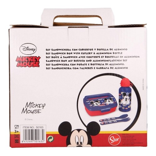 Mazuļu Ēdamrīku Komplekts Mickey Mouse Happy Smiles Sarkans Zils (21 x 18 x 7 cm) (4 Daudzums) image 4
