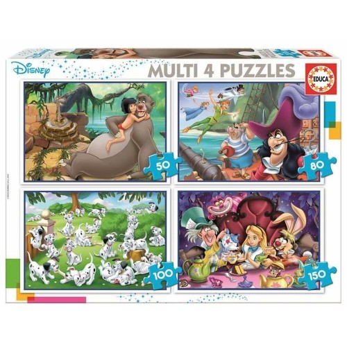 Puzle un domino komplekts Educa Disney Aladdin, Jungle Book, Alicia, Peter Pan (380 pcs) image 1