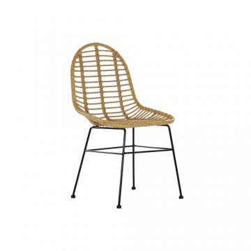 Садовое кресло DKD Home Decor Melns Metāls sintētiska rotangpalma (49 x 56 x 91 cm)