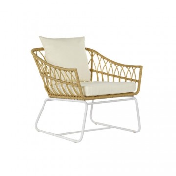 Садовое кресло DKD Home Decor Коричневый Металл синтетический ротанг Белый (76 x 74 x 77 cm)