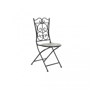 Садовое кресло DKD Home Decor Чёрный Керамика Разноцветный Ковка (39 x 50 x 93 cm)