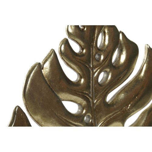Dekoratīvās figūriņas DKD Home Decor Lapa Melns Bronza Metāls Sveķi Tropiskais image 2