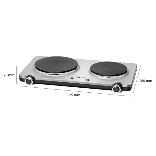 Clatronic Stainless steel double hotplate image 2