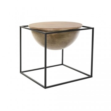 Mazs galdiņš DKD Home Decor Melns Metāls Koks Brūns (64 x 64 x 62,5 cm)