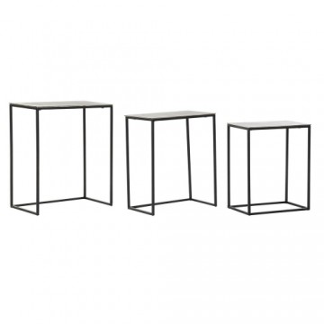 Komplekts ar 3 galdiņiem DKD Home Decor Sudrabains Melns Metāls Alumīnijs Moderns (50,5 x 28,5 x 59 cm) (1) (3 pcs) (3 gb.)