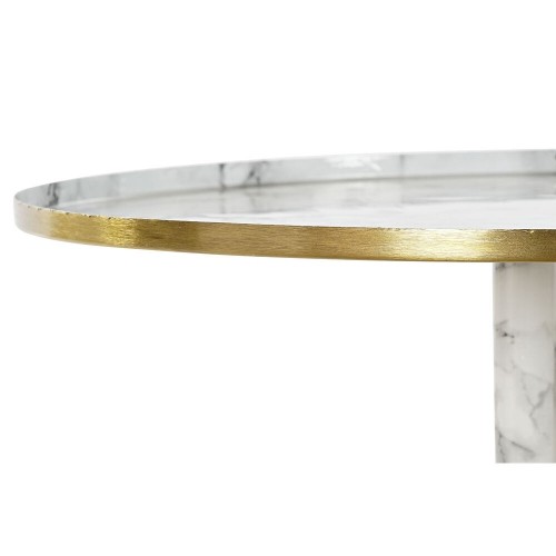 Вспомогательный стол DKD Home Decor Позолоченный Алюминий Белый Мрамор (51 x 51 x 51 cm) image 3