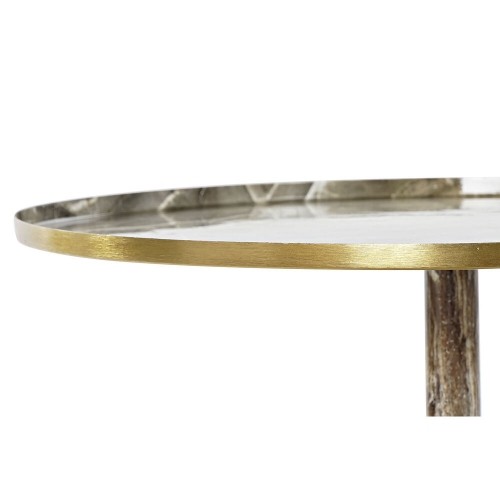 Вспомогательный стол DKD Home Decor Коричневый Алюминий Мрамор (51 x 51 x 51 cm) image 3