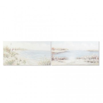 Картина DKD Home Decor Пляж Средиземноморье (140 x 3,7 x 70 cm) (2 штук)