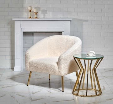 Halmar GRIFON leisure armchair cream / gold