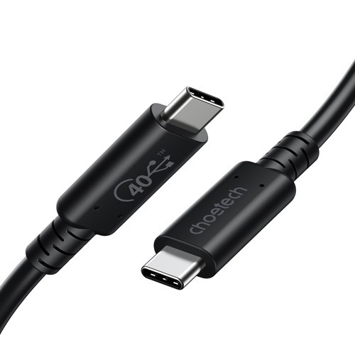 Cable CHOETECH USB4, Type-C - Type-C, 40Gbps, 100W, 20V/ 5A, 8K/ 60HZ, 0.8m image 1