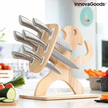 Набор ножей с деревянной подставкой Spartan InnovaGoods 7 Предметы